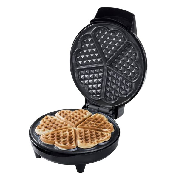 Bestron Piastra per Waffle a Forma di Cuore AWM700CO 700 W Nera e Rame