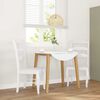 vidaXL Sedie da Pranzo 2 pz Bianche in Legno Massello di Hevea