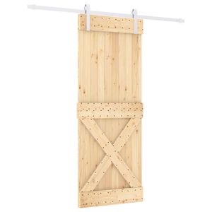 vidaXL Porta scorrevole Naturale e Bianco 80 x 210 cm