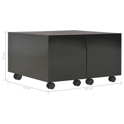vidaXL Tavolino da Salotto Nero Lucido 60x60x35 cm Legno Multistrato