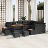 vidaXL Set Divano da Giardino 13 pcs Nero polyrattan