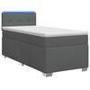 vidaXL Letto con Box Spring, Materasso e LED Grigio Scuro 80 x 200 cm
