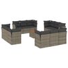 vidaXL Set Divani da Giardino 13 pz con Cuscini Grigio in Polyrattan