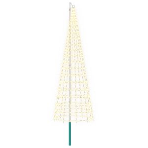 vidaXL Luci per albero di Natale con picchetti e asta per bandiera