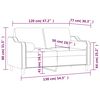 vidaXL Divano a 2 Posti con Cuscini Crema 120 cm in Tessuto