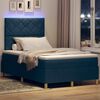 vidaXL Letto a Sorgente LED con materasso Blu 120 x 190 cm Tessuto