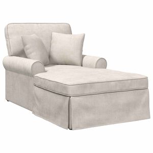 vidaXL Chaise Longe con Gonna con cuscino Crema 157 x 91 x 91 cm ARES