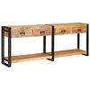 vidaXL Tavoli consolle 2 pz Marrone 200 x 33 x 75 cm