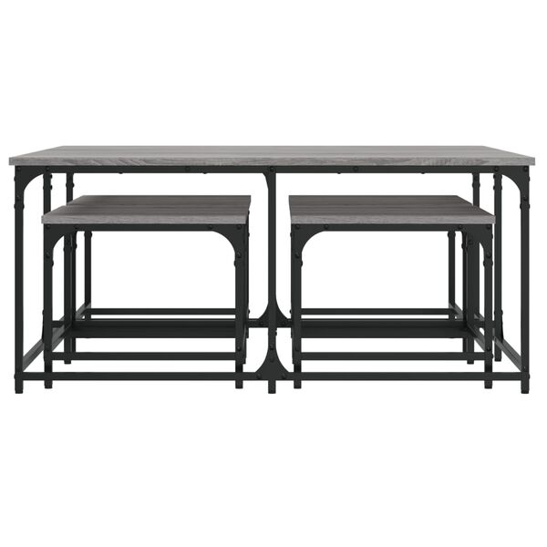 vidaXL Tavolini Salotto Impilabili 5pz Grigio Sonoma Legno Multistrato