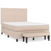 vidaXL Giroletto a Molle con Materasso Cappuccino 140x190cm Similpelle
