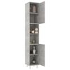 vidaXL Mobile da Bagno Grigio Cemento 30x30x179 cm Legno Multistrato