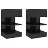 vidaXL Comodini 2 pz Nero Lucido 40x35x65 cm
