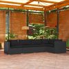 vidaXL Set Divani da Giardino 5 pz con Cuscini in Polyrattan Nero