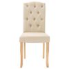 vidaXL Sedie da Pranzo 6 pz Crema in Tessuto