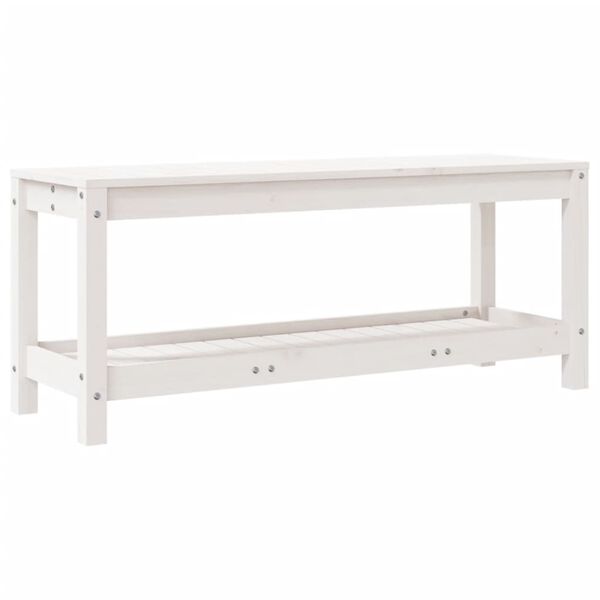 vidaXL Panca da Giardino Bianca 108x35x45 cm Legno Massello di Pino