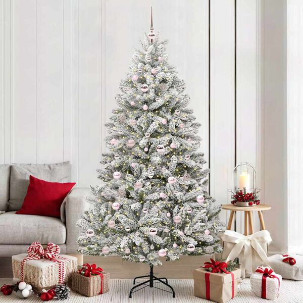 vidaXL Albero di Natale artificiale con 300 LED Verde e Bianco 210 cm