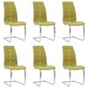 vidaXL Sedie da Pranzo a Sbalzo 6 pz Verdi in Tessuto