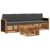 vidaXL Set di divani da esterno 5 pz Naturale e Antracite