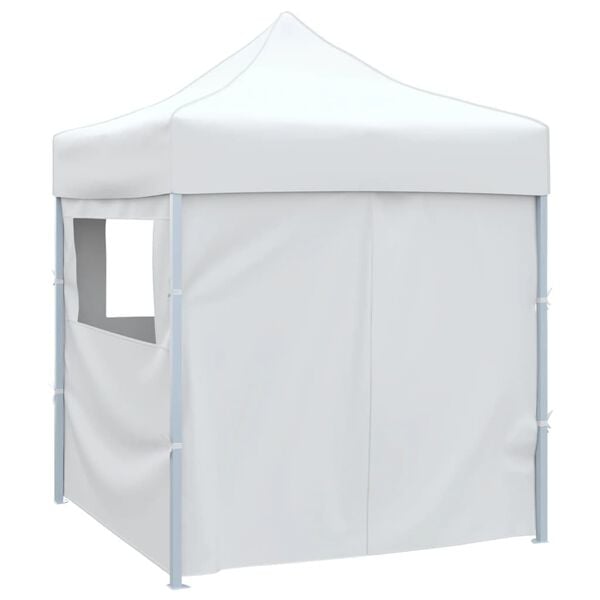 vidaXL Gazebo Pieghevole Professionale 4 Pareti 2x2m Acciaio Bianco