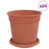 vidaXL Vasi per Piante 24 pcs Rosso Mattone &Oslash; 17 x 14 cm Plastica