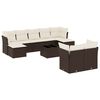 vidaXL Set Divani da Giardino 10pz con Cuscini in Polyrattan Marrone