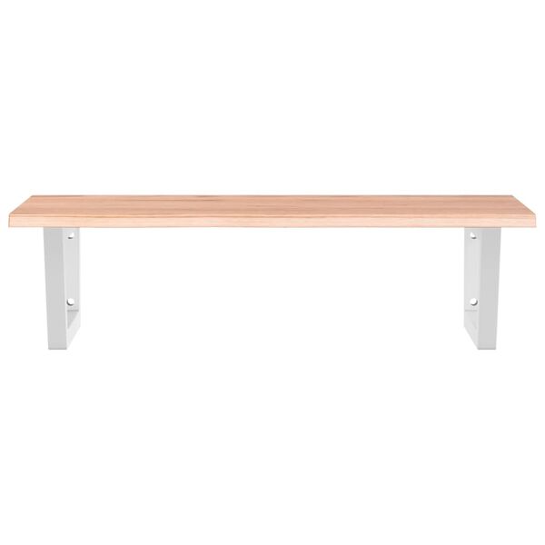 vidaXL Ripiano a Parete per Lavabo in Acciaio e Massello di Rovere