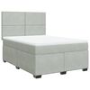 vidaXL Giroletto a Molle con Materasso Grigio Chiaro 160x200cm Velluto