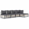 vidaXL Set Divani da Giardino 5 pz con Cuscini Antracite in Polyrattan