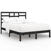 vidaXL Giroletto Nero in Legno Massello 135x190 cm Double