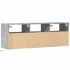 vidaXL Mobile TV a Parete con Luci LED Grigio Cemento 130x31x45 cm