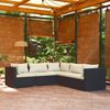 vidaXL Set Divani da Giardino con Cuscini 5 pz in Polyrattan Nero