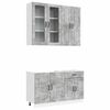 vidaXL Unit&agrave; Cucina KALMAR 4 pz Grigio Cemento Legno ingegnerizzato