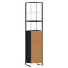 vidaXL Mobile da Bagno Rovere Nero 40 x 30 x 180 cm Legno multistrato