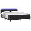 vidaXL Letto a Sorgente LED con materasso Nero 180 x 200 cm Velluto