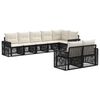 vidaXL Set Divano da Giardino 8 pz Nero e Bianco Crema polyrattan
