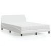vidaXL Letto con Materasso Dover Bianco 140x200 cm in Similpelle