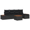 vidaXL Set Divano da Giardino con cuscino 6 pcs Nero Poly Rattan