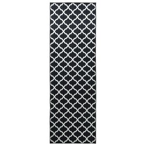 vidaXL Runner Tappeto LESAKA Nero e bianco 100 x 450 cm
