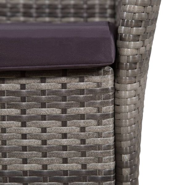 vidaXL Sedie da Giardino 2 pz con Cuscini in Polyrattan Grigio