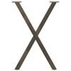 vidaXL Gambe per tavolo da pranzo a forma di X 2 pz in acciaio naturale 57x(72-73) cm