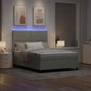 vidaXL Letto a Sorgente LED Grigio chiaro 160 x 200 cm Velluto