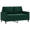 vidaXL Divano a 2 Posti Verde Scuro 120 cm in Velluto