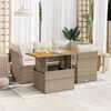 vidaXL Set Divano da Giardino 5 pz con Cuscini Beige in Polyrattan