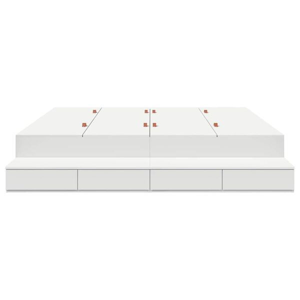 vidaXL Struttura letto con contenitore Bianco 180 cm Legno multistrato