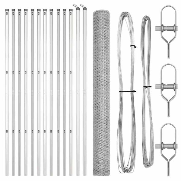 vidaXL Palo della recinzione Argento 25 x 1,6 m (rete da 25 mm)