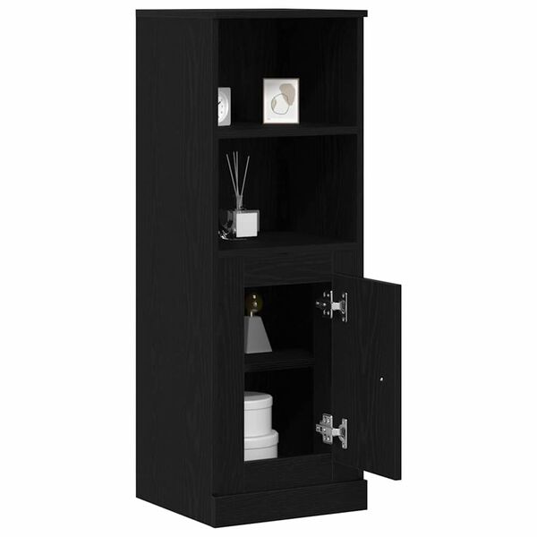 vidaXL Highboard Rovere Nero 36 x 35.5 x 103.5 cm Legno multistrato