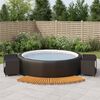 vidaXL Bordo per Spa Nero in Polyrattan e Legno Massello di Acacia