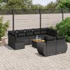 vidaXL Set Divani da Giardino 10pz con Cuscini in Polyrattan Nero