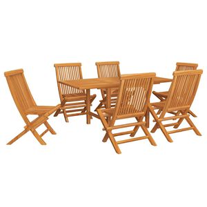 vidaXL Set da Pranzo da Giardino 7 pz in Legno Massello di Teak
