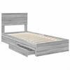 vidaXL Letto con Contenitore con testiera Grigio Sonoma 75 x 190 cm